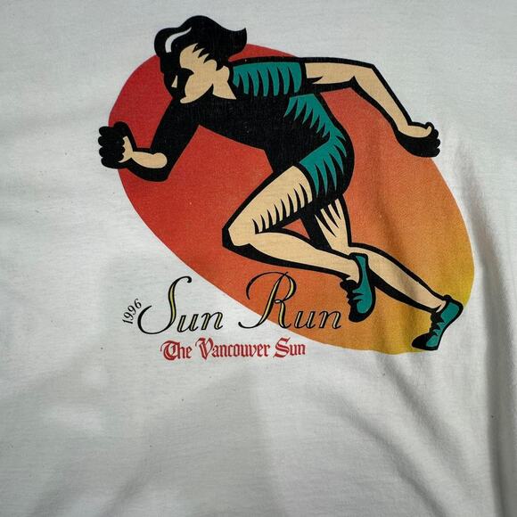 Vintage 1996 Canada Sun Run The Vancouver Sun T-shirt Brightline Sportswear XL - Picture 4 of 8